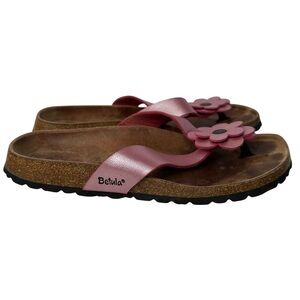 Birkenstock Coquette Girl Betula Pink Flower Cork Footbed Sandals Thong Size 8